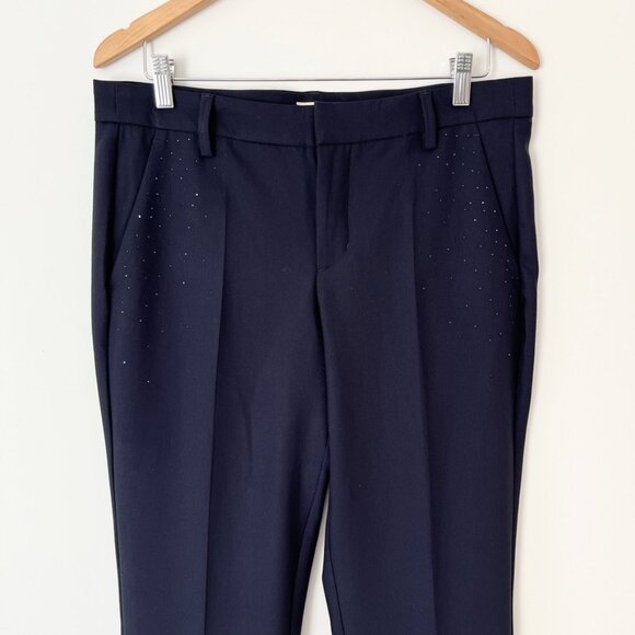 Zadig & Voltaire Prune Strass Rain Women's Navy Tailored Pants With Rhinestones - Picture 4 of 15